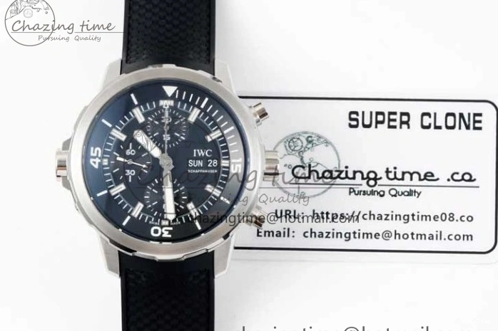 MIROTIME 0425 Aquatimer Chrono SS RSF 1:1 Best Edition Black Dial on Black Rubber Strap A EyeCatching 7073